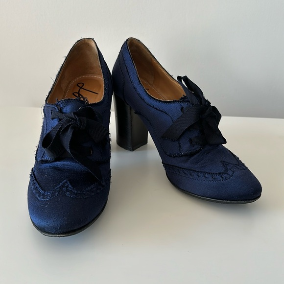 Authentic LANVIN Ribbon-Lace Satin Oxford Size US7 EU37 - Picture 1 of 12